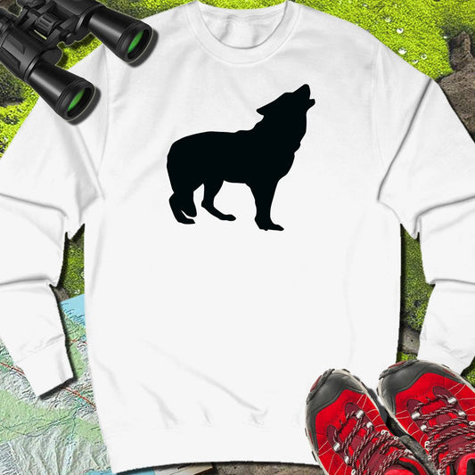 Loup debout silhouette noire sweat