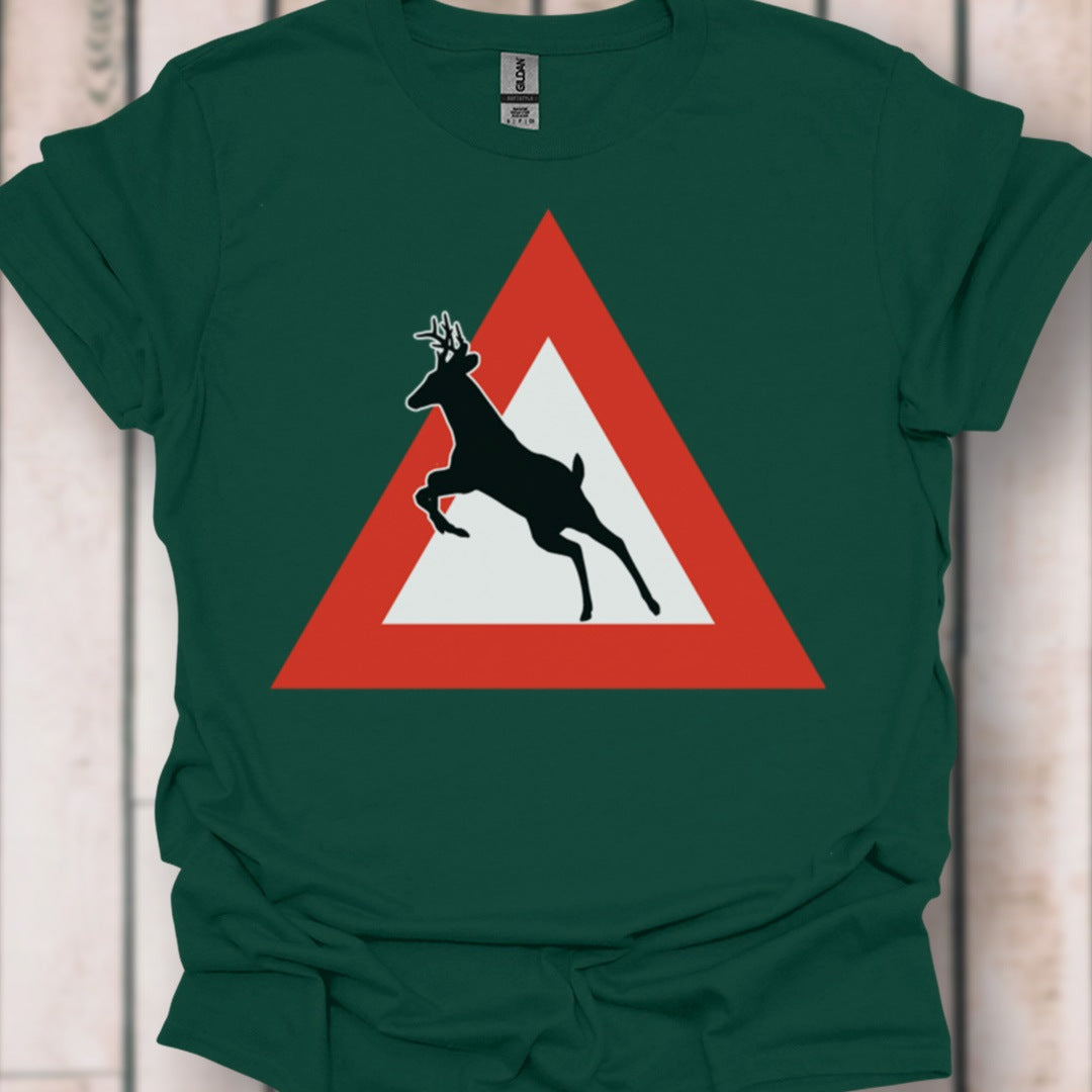 Waarschuwingsbord hert tijdloos T-shirt