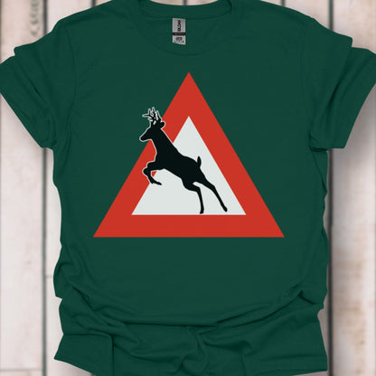 Waarschuwingsbord hert tijdloos T-shirt