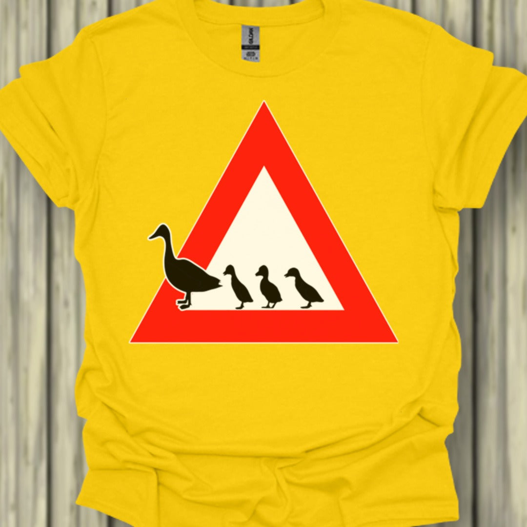 Waarschuwingsbord eendjes trendy T-shirt