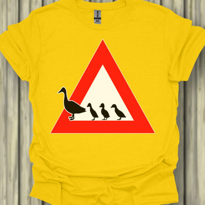 Waarschuwingsbord eendjes trendy T-shirt