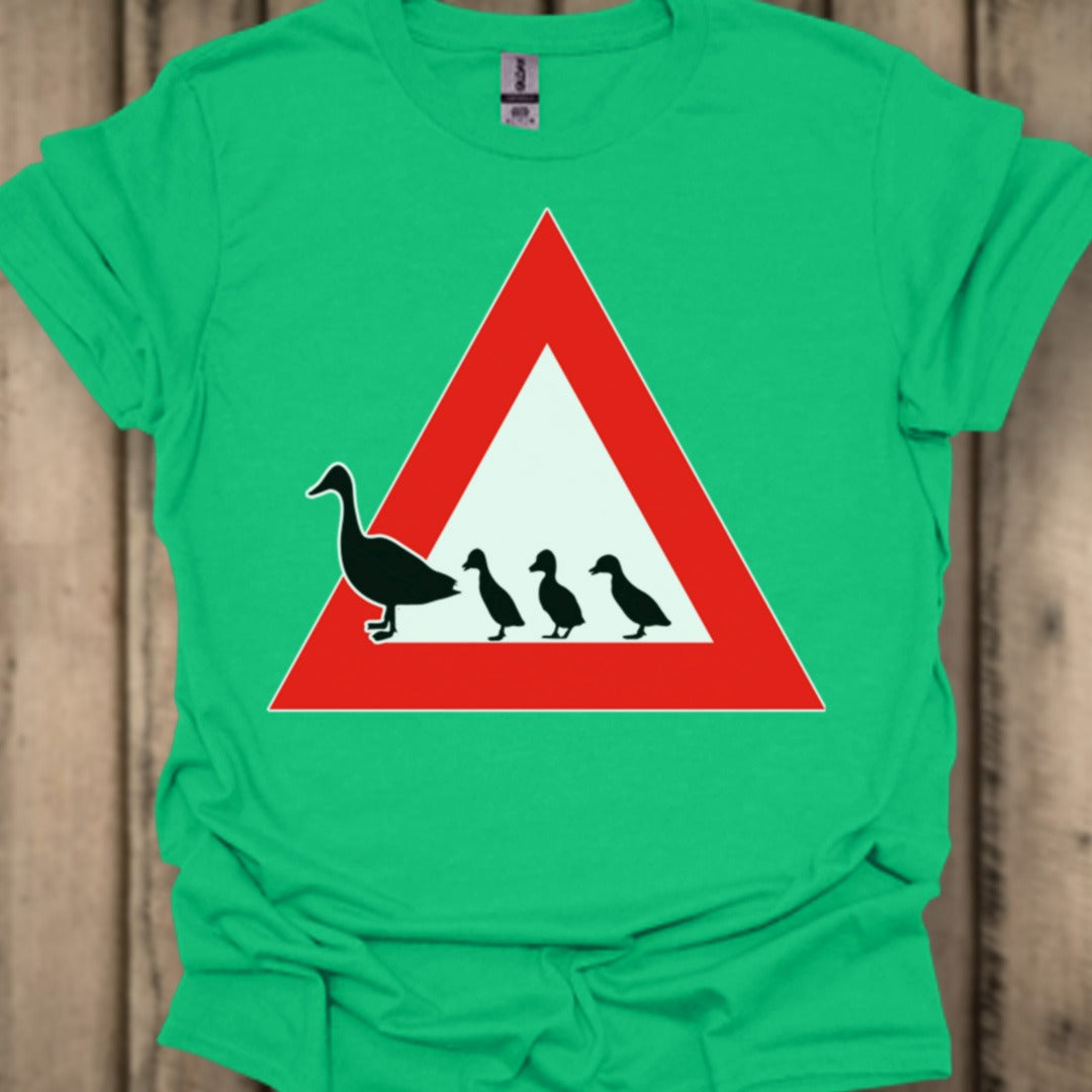 Waarschuwingsbord eendjes trendy T-shirt
