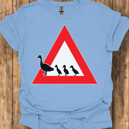 Waarschuwingsbord eendjes trendy T-shirt