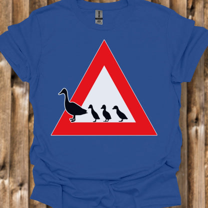 Waarschuwingsbord eendjes trendy T-shirt