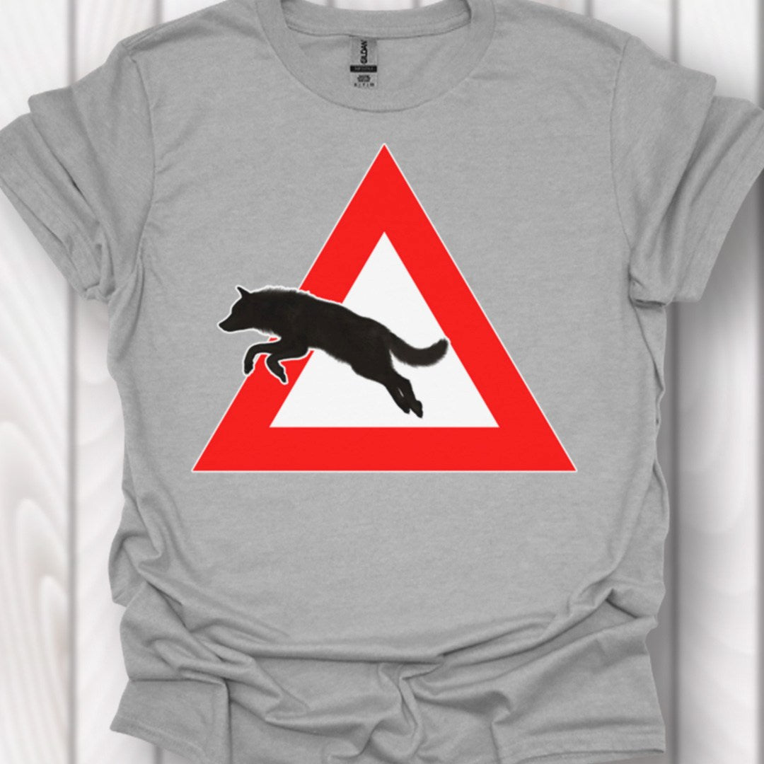 Warning sign wolf timeless T-shirt