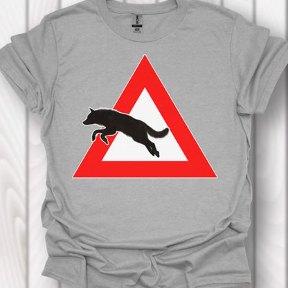 Warning sign wolf timeless T-shirt