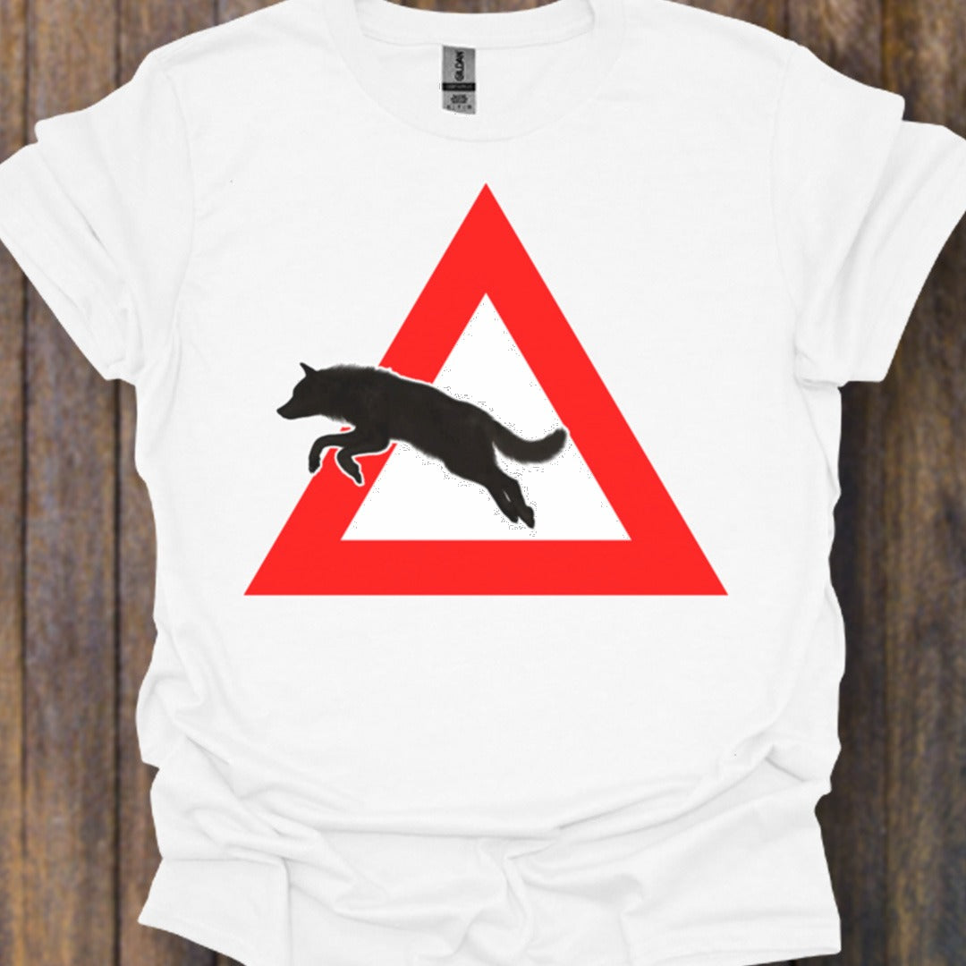 Warning sign wolf timeless T-shirt