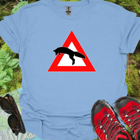 Panneau danger renard T-shirt tendance 