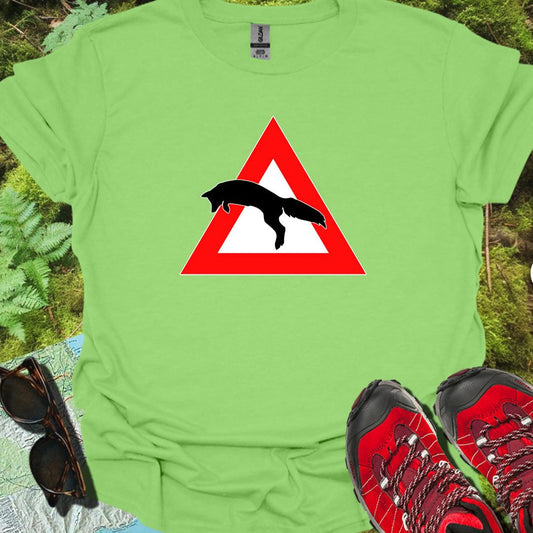 Panneau danger renard T-shirt tendance 