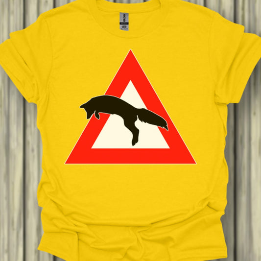 Panneau danger renard T-shirt tendance 