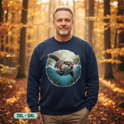 Zwemmende Otter Sweatshirt+