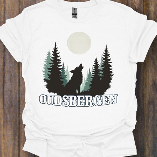 Loup pleine lune Oudsbergen blanc T-shirt intemporel 