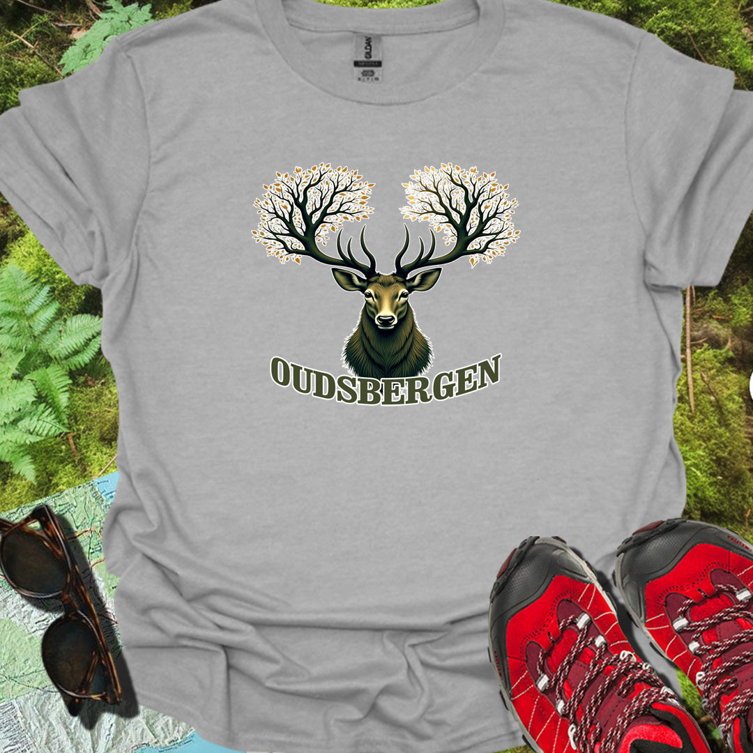 Cerf avec ramure d'arbre Oudsbergen T-shirt intemporel 