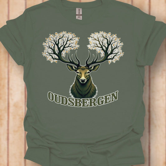 Cerf avec ramure d'arbre Oudsbergen T-shirt intemporel 