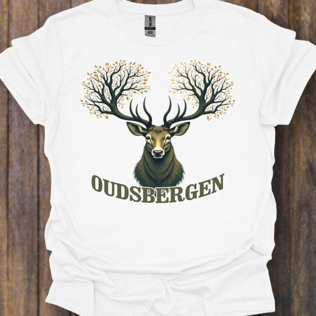 Cerf avec ramure d'arbre Oudsbergen T-shirt intemporel 