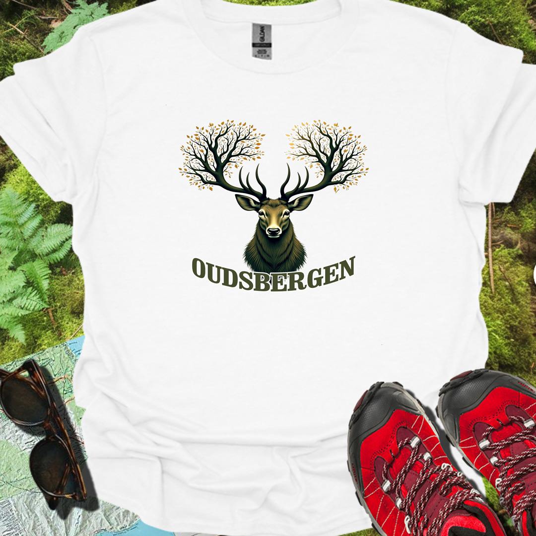 Cerf avec ramure d'arbre Oudsbergen T-shirt intemporel 