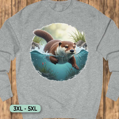 Zwemmende Otter Sweatshirt+