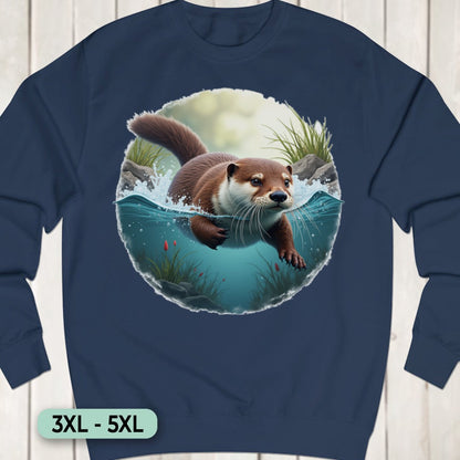 Zwemmende Otter Sweatshirt+