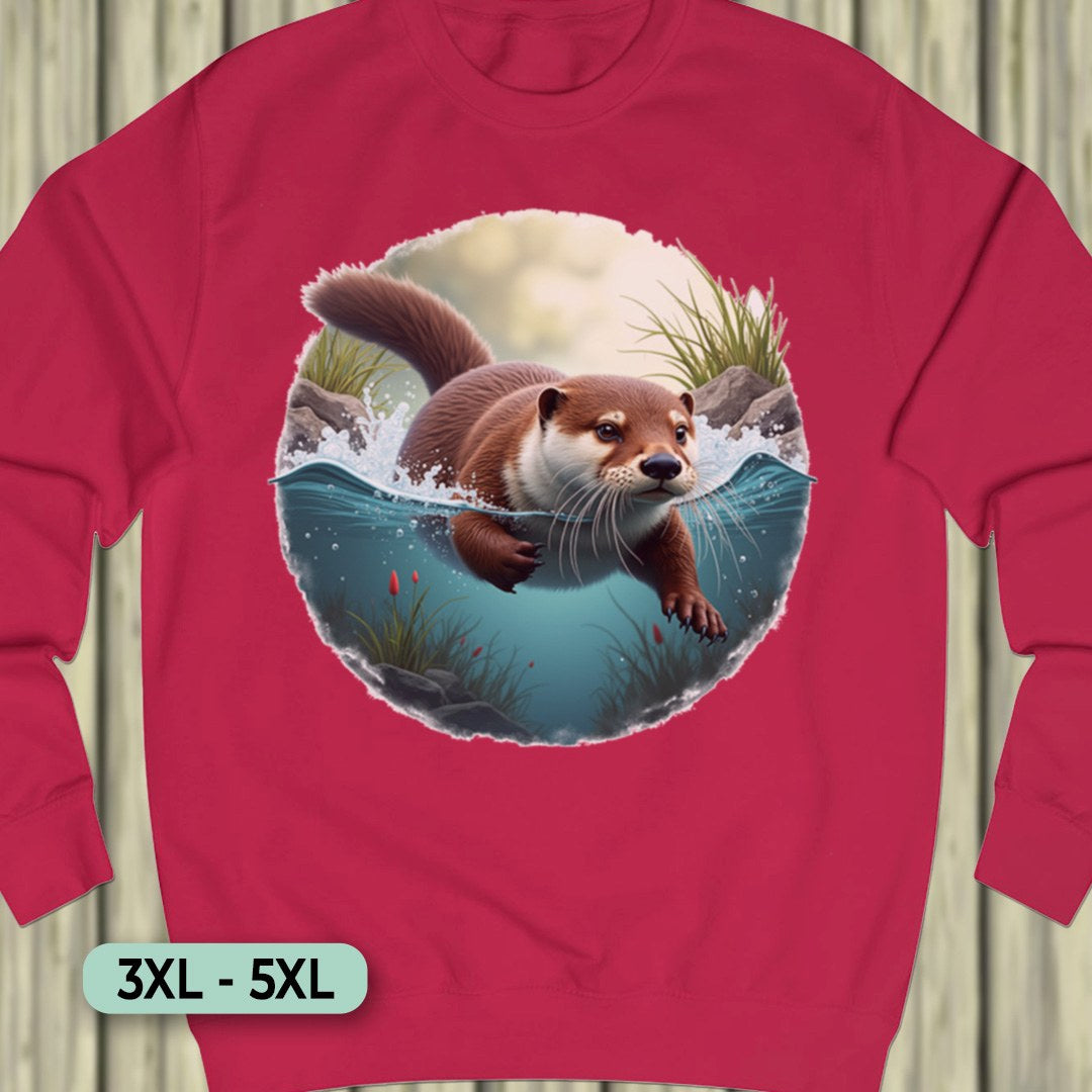 Zwemmende Otter Sweatshirt+