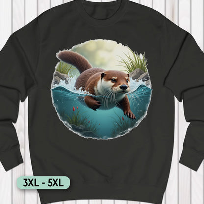 Zwemmende Otter Sweatshirt+