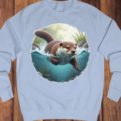 Zwemmende otter sweatshirt