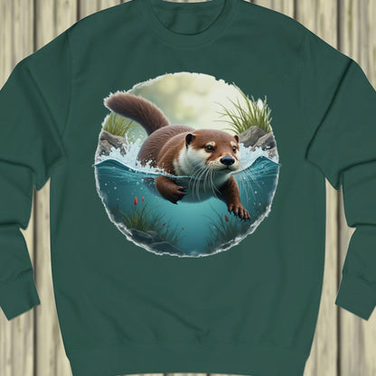 Zwemmende otter sweatshirt