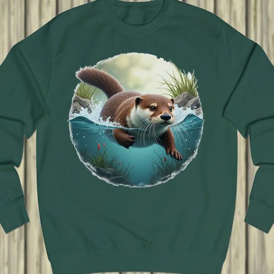 Zwemmende otter sweatshirt