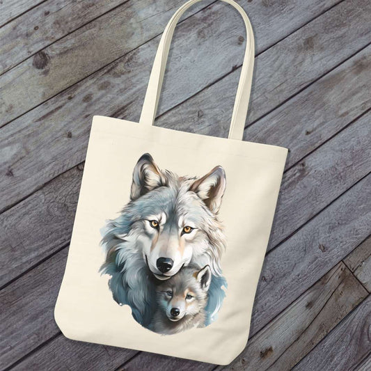 Tote Bag Moeder Wolf en Jong