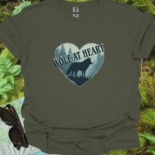 Wolf at Heart diagonaal T-shirt tijdloos