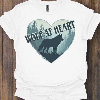 Wolf at Heart diagonaal T-shirt tijdloos