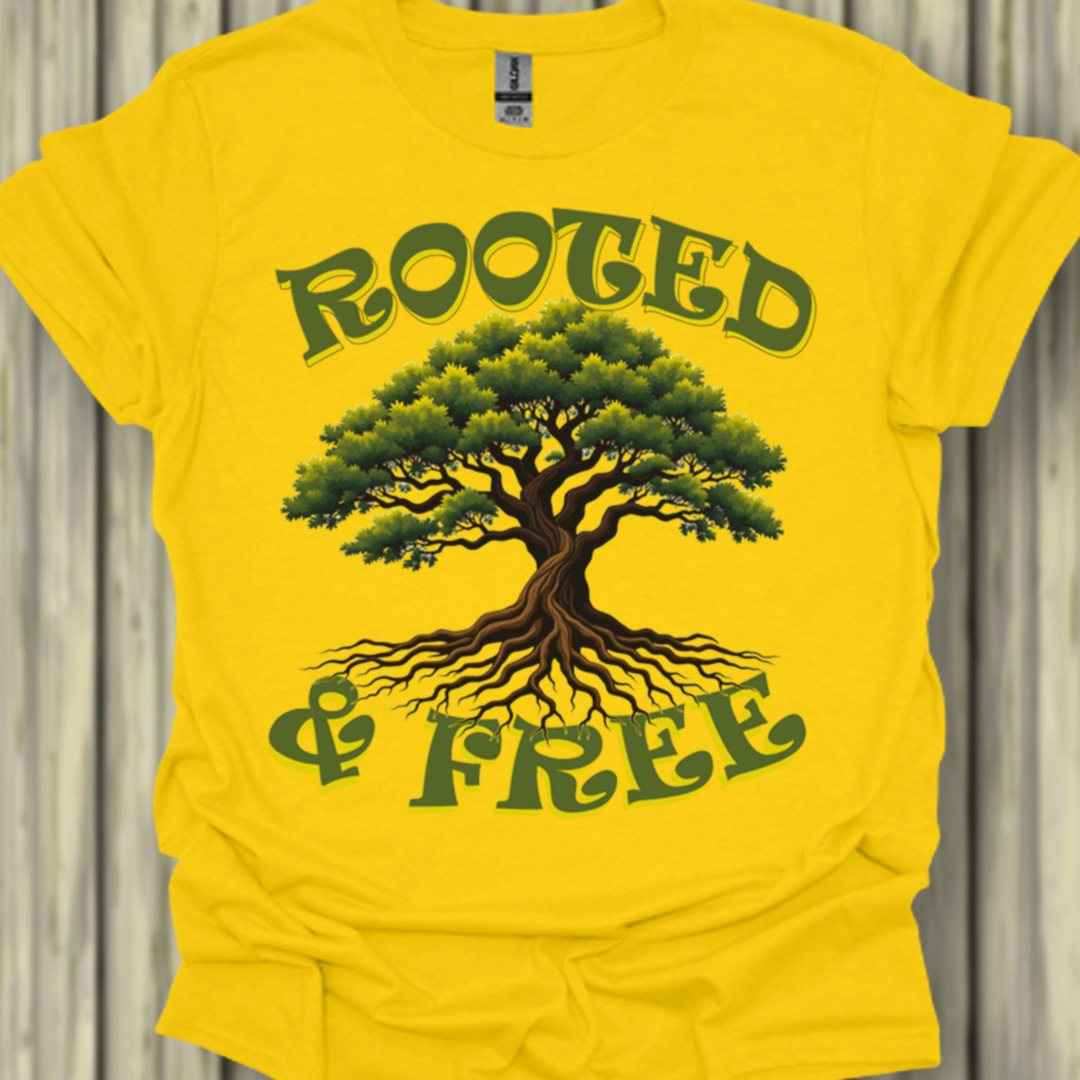Rooted & Free trendy T-shirt 