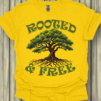 Rooted & Free trendy T-shirt 