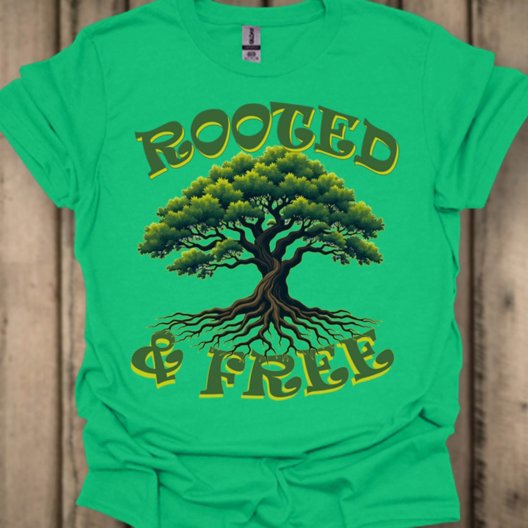 Rooted & Free trendy T-shirt 