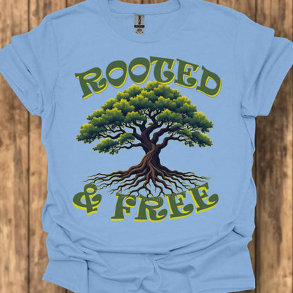 Rooted & Free trendy T-shirt 