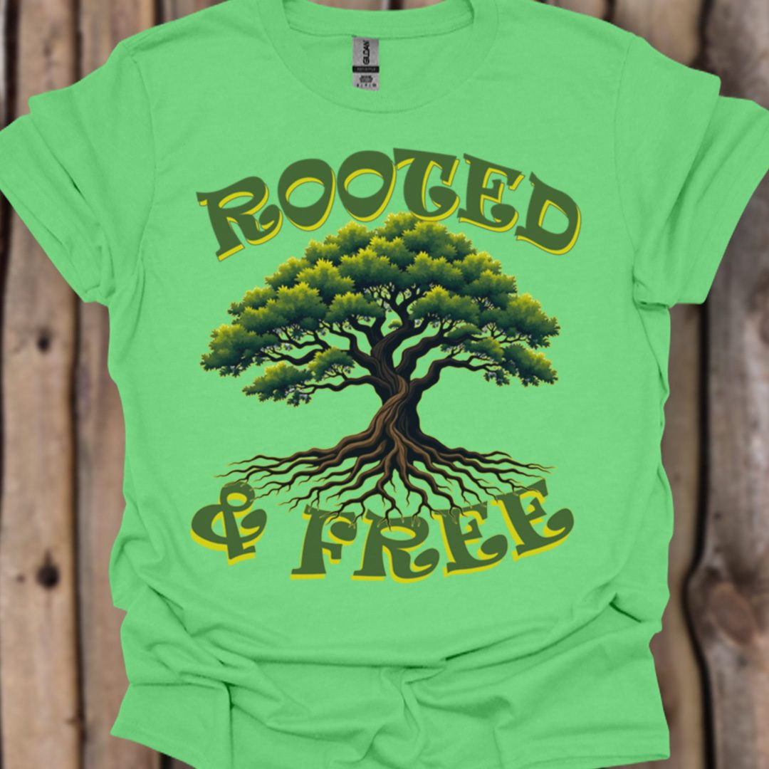 Rooted & Free trendy T-shirt 