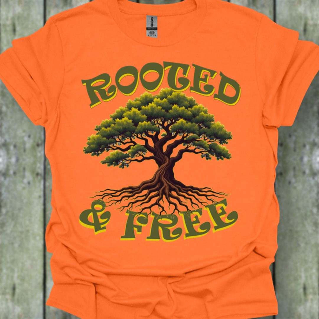 Rooted & Free trendy T-shirt 