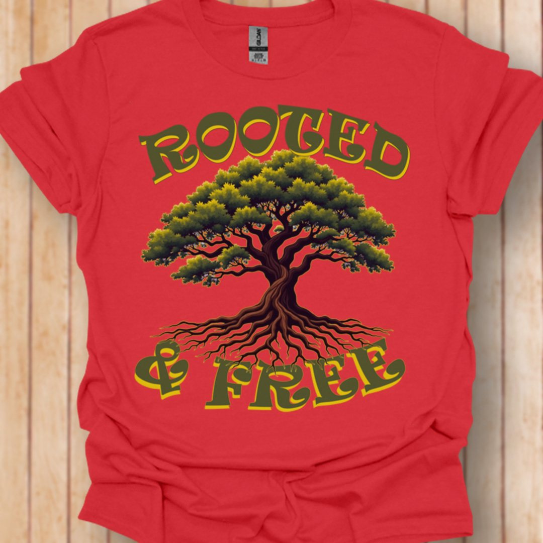 Rooted & Free trendy T-shirt 