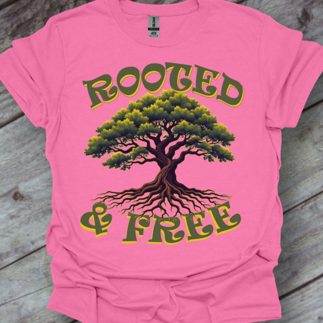 Rooted & Free trendy T-shirt 