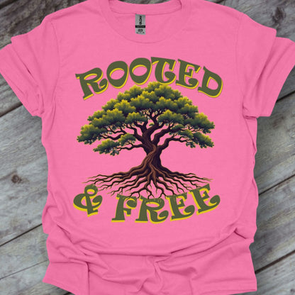 Rooted & Free trendy T-shirt 