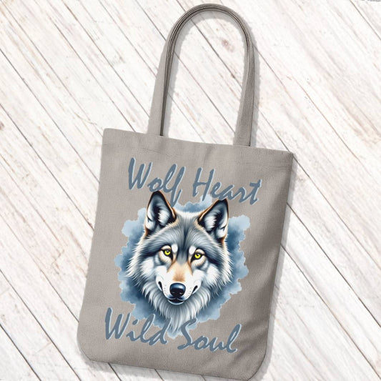Tote Bag Wolf Heart Wild Soul