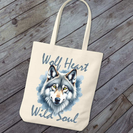 Tote Bag Wolf Heart Wild Soul