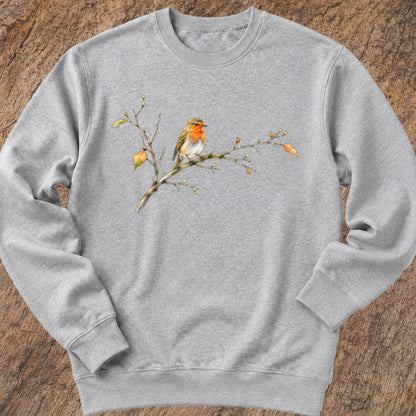 Roodborsjte op Herfsttak Sweatshirt