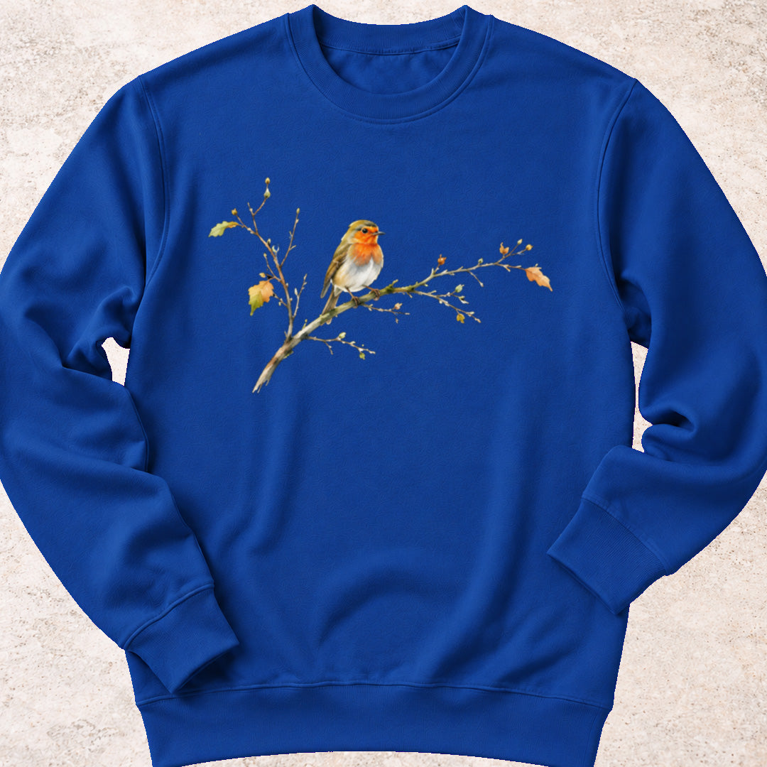 Roodborsjte op Herfsttak Sweatshirt