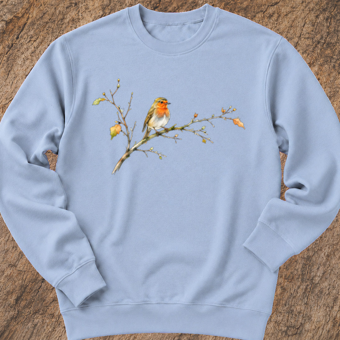 Roodborsjte op Herfsttak Sweatshirt