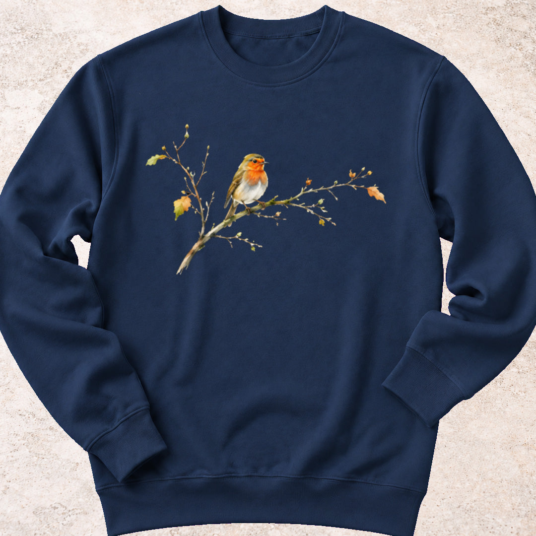 Roodborsjte op Herfsttak Sweatshirt