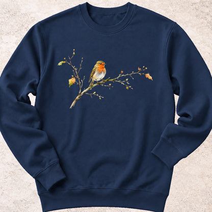 Roodborsjte op Herfsttak Sweatshirt