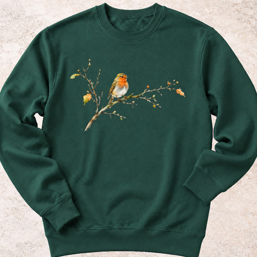 Roodborsjte op Herfsttak Sweatshirt