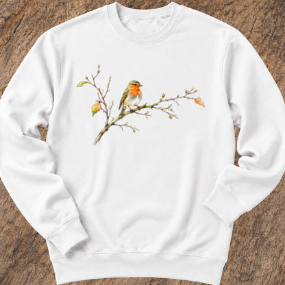 Roodborsjte op Herfsttak Sweatshirt