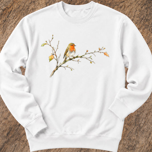 Roodborsjte op Herfsttak Sweatshirt