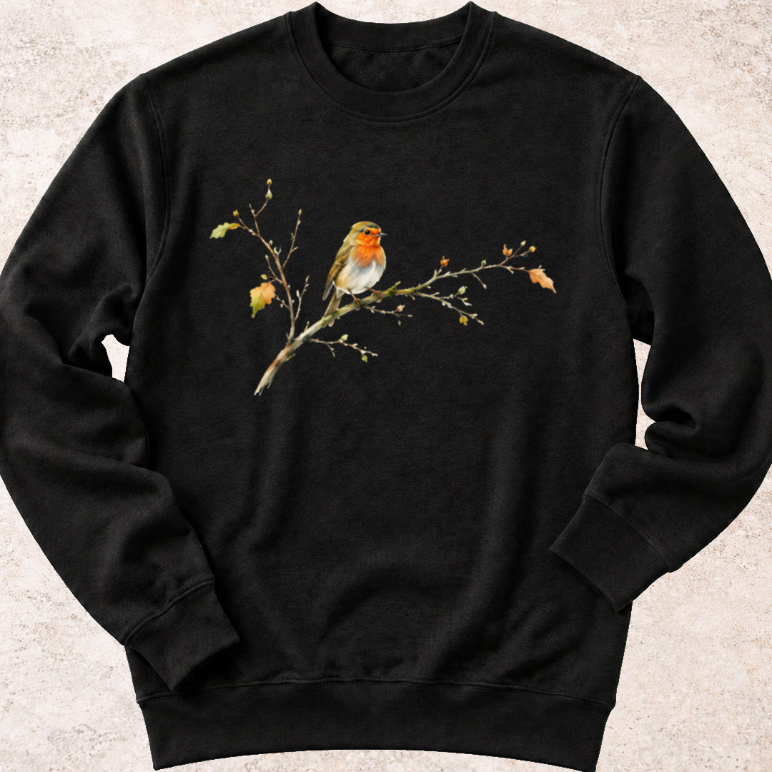 Roodborsjte op Herfsttak Sweatshirt